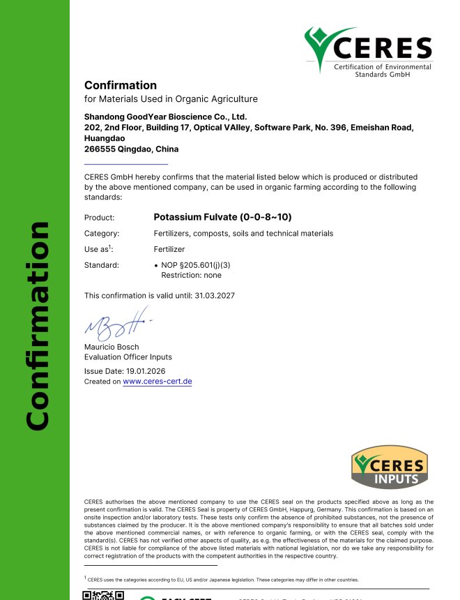 CERES POTASSIUM FULVATE