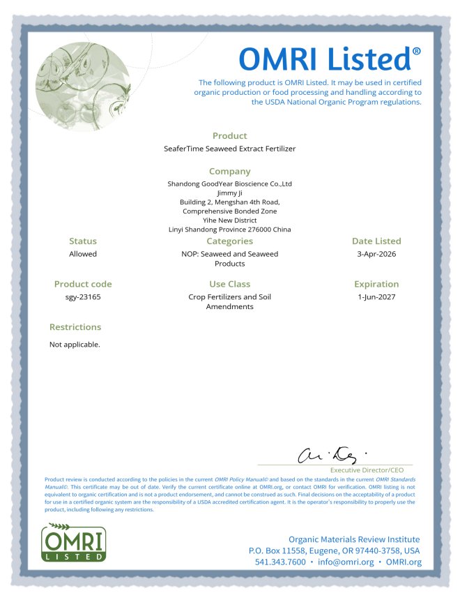 OMRI SEAFERTIME SEAWEED EXTRACT